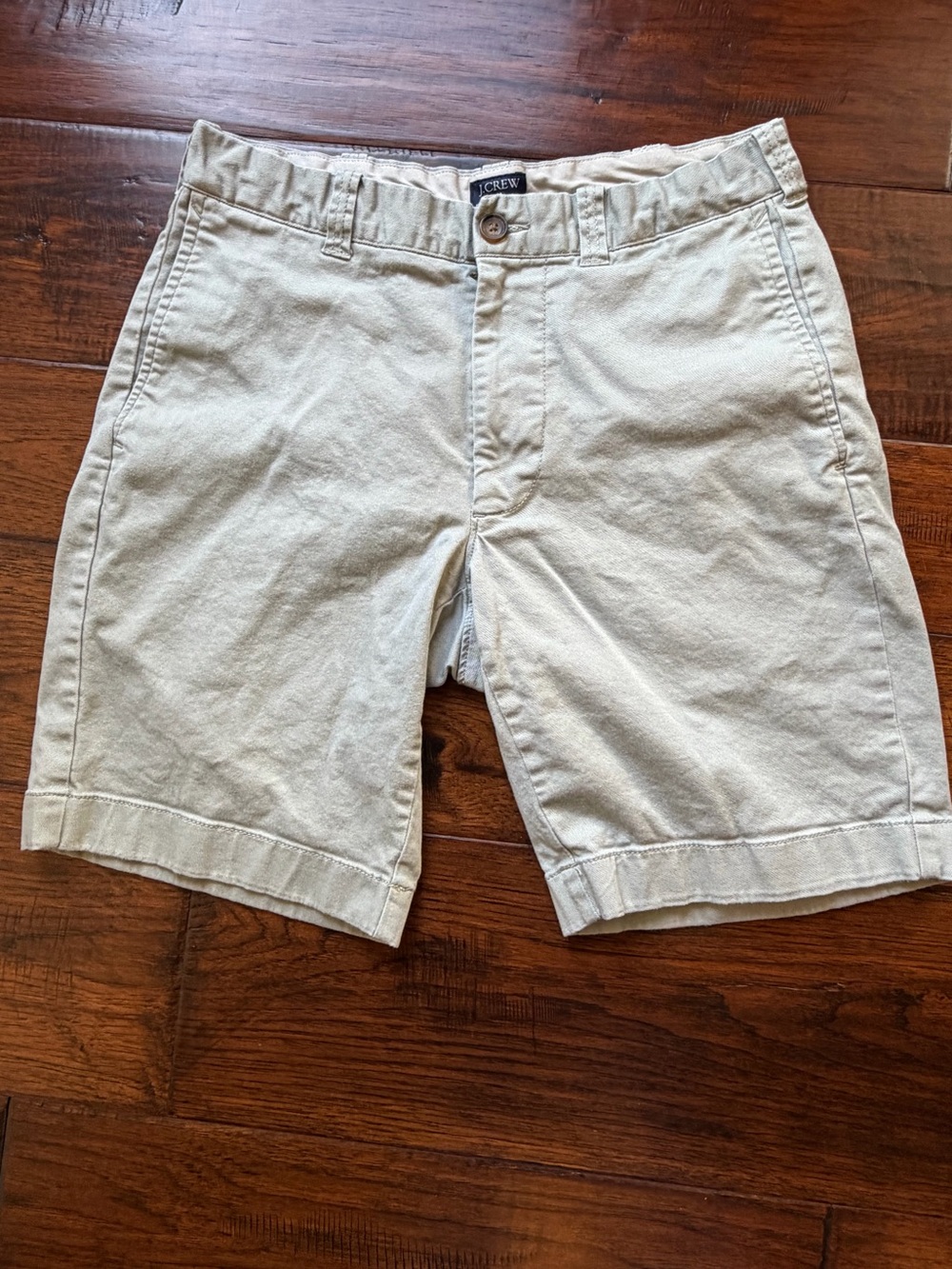 J. Crew Men's Light Beige Flat-Front Cotton Shorts